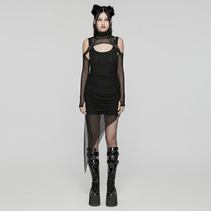 Punk Rave Zenovia Gothalyptic Mesh Two Piece Dress - Kate's Clothing