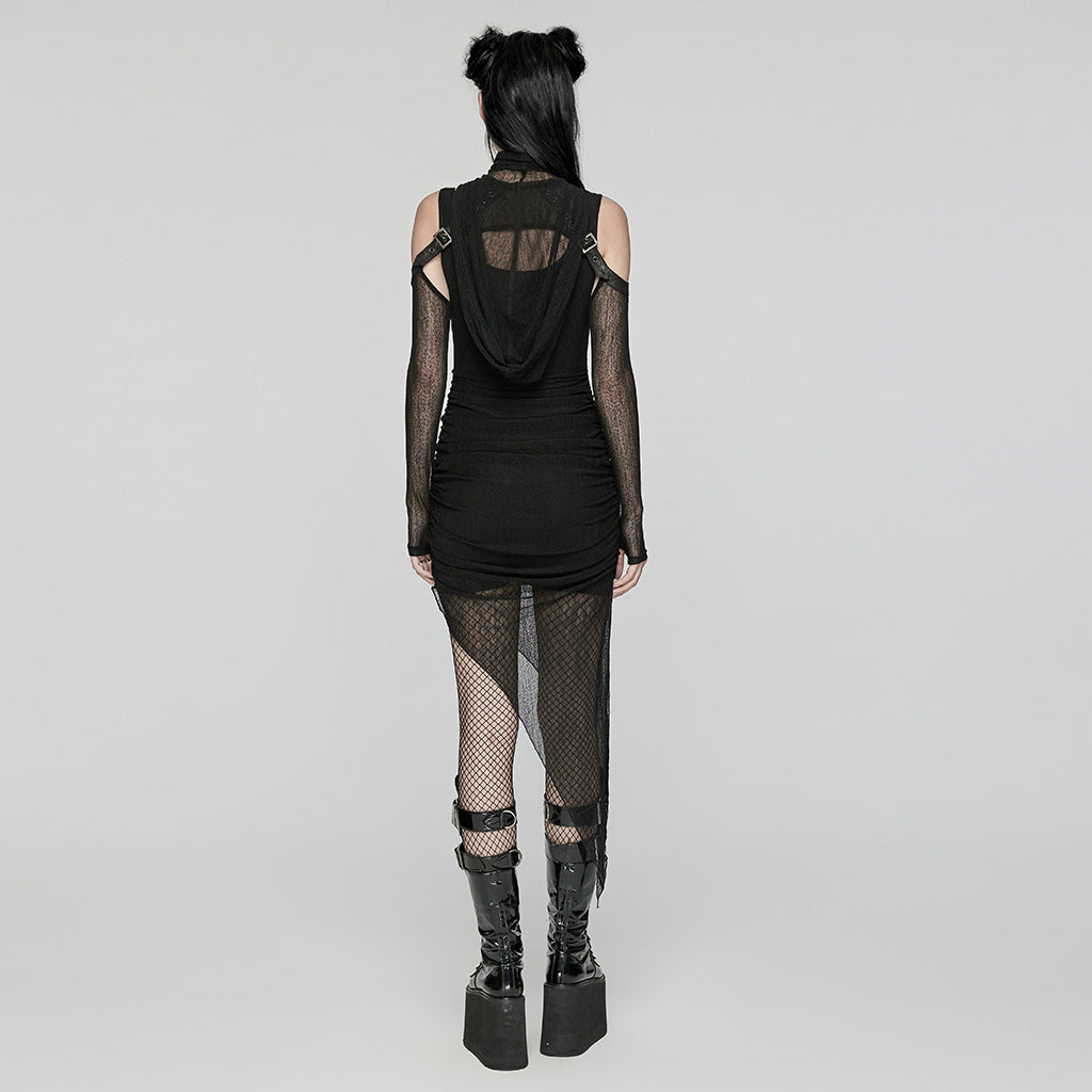 Punk Rave Zenovia Gothalyptic Mesh Two Piece Dress - Kate's Clothing