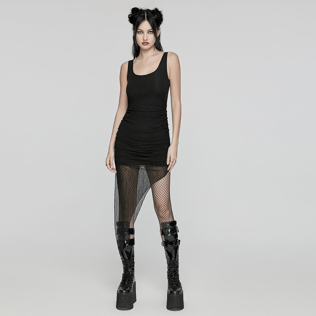 Punk Rave Zenovia Gothalyptic Mesh Two Piece Dress - Kate's Clothing