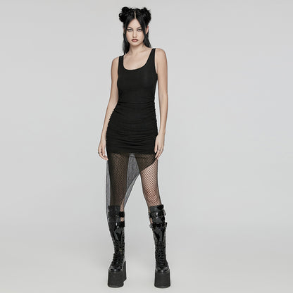 Punk Rave Zenovia Gothalyptic Mesh Two Piece Dress - Kate's Clothing