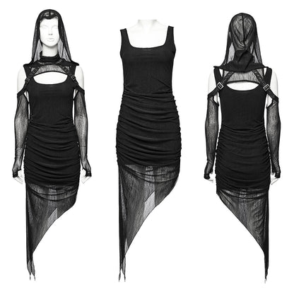 Punk Rave Zenovia Gothalyptic Mesh Two Piece Dress - Kate's Clothing