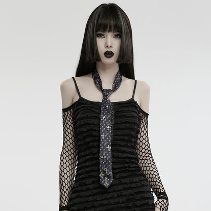 Punk Rave Virginia Neck Tie with Crosses - Kate's Clothing