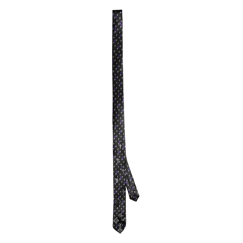 Punk Rave Virginia Neck Tie with Crosses - Kate's Clothing