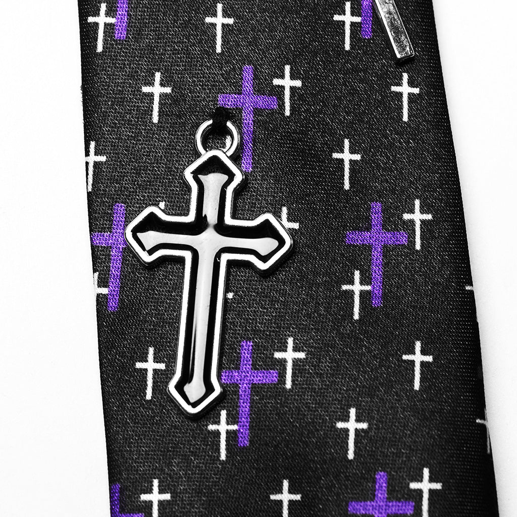 Punk Rave Virginia Neck Tie with Crosses - Kate's Clothing