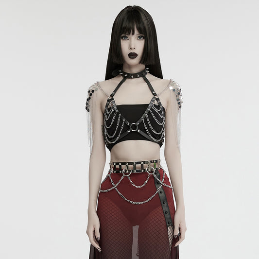 Punk Rave Georgette statement Chain Harness