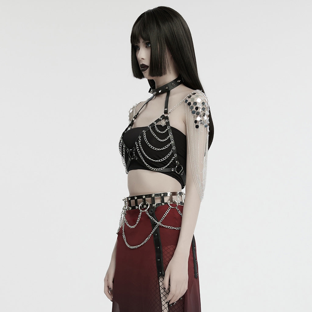 Punk Rave Georgette statement Chain Harness