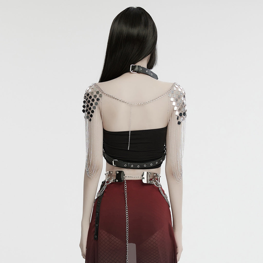 Punk Rave Georgette statement Chain Harness
