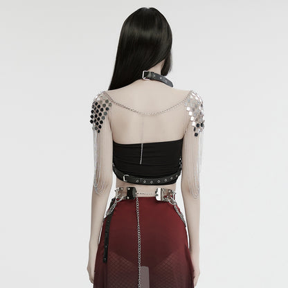 Punk Rave Georgette statement Chain Harness