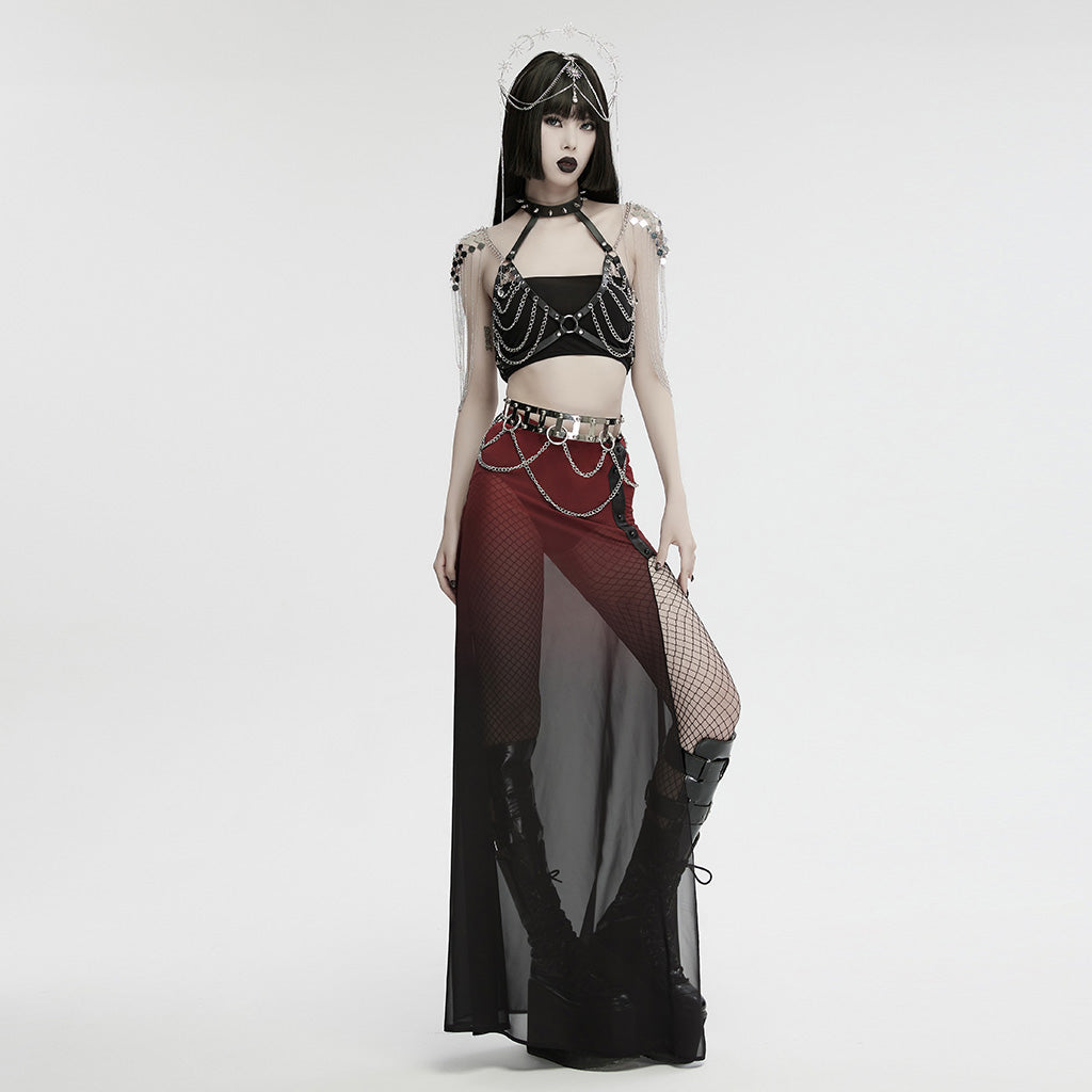 Punk Rave Georgette statement Chain Harness