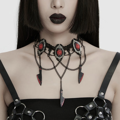 Punk Rave Anat Choker with Cameos and Cleavers