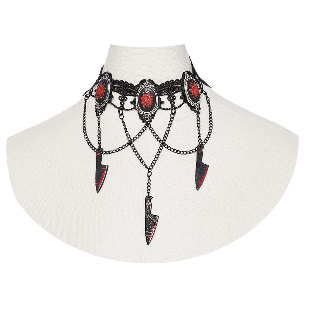 Punk Rave Anat Choker with Cameos and Cleavers