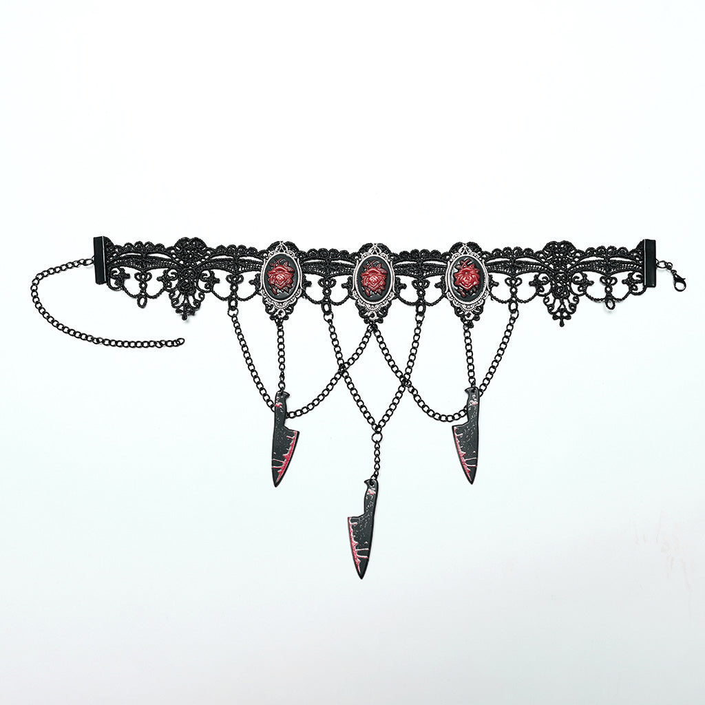 Punk Rave Anat Choker with Cameos and Cleavers