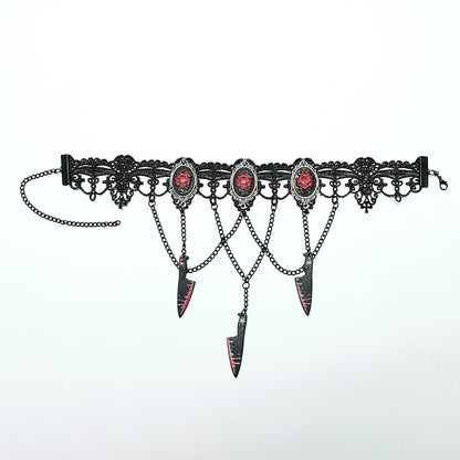 Punk Rave Anat Choker with Cameos and Cleavers