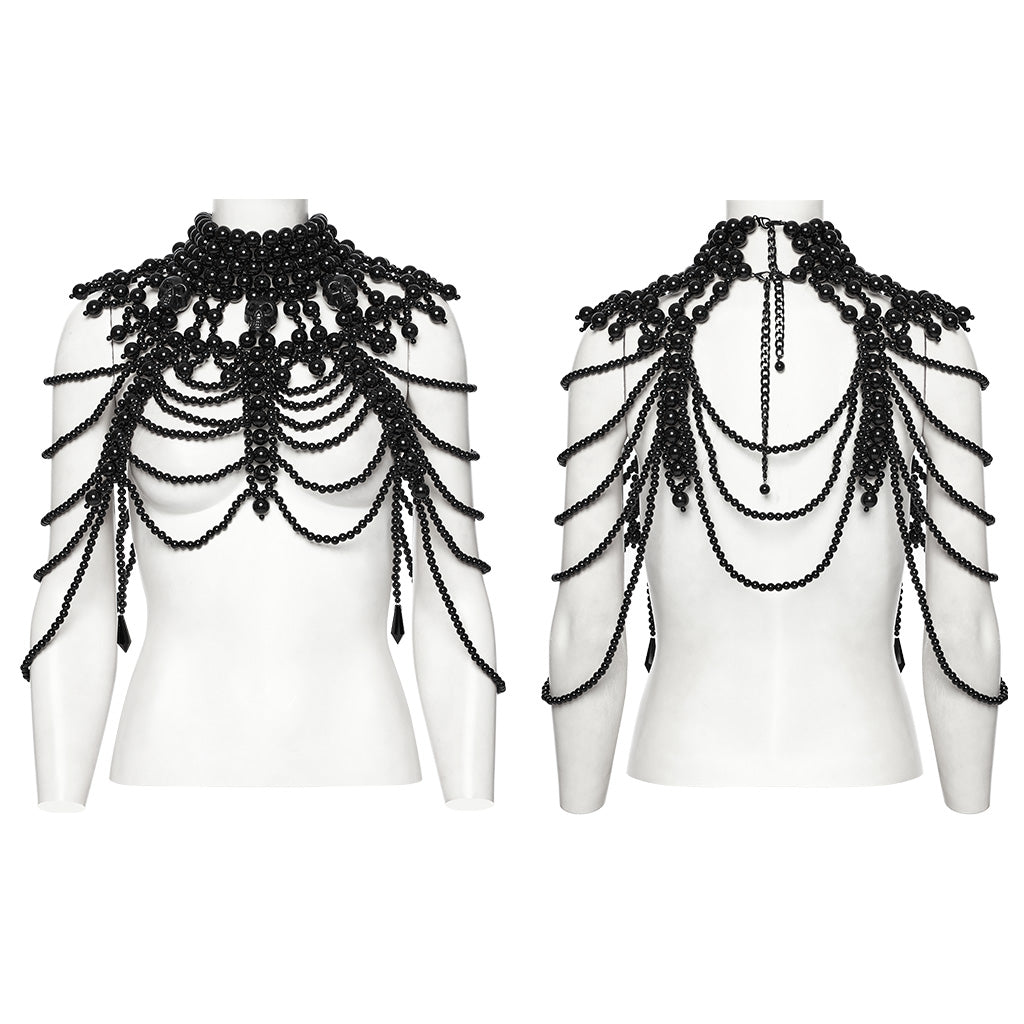 Punk Rave Aphrodite Beaded Necklace - Gothic Fashion Accessory - Kate's Clothing