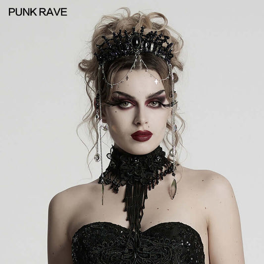 Punk Rave Effie Gorgeous Black Crystal Headband