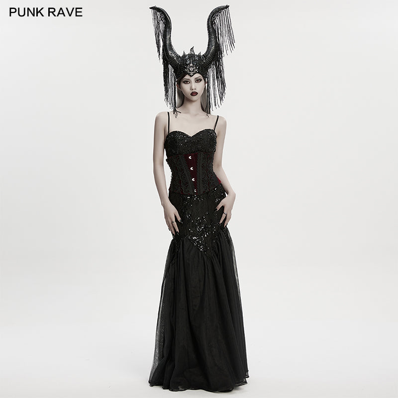 Punk Rave Morrigan Goth Magic Witch Horns Headpiece