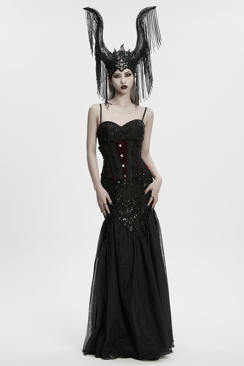 Punk Rave Morrigan Goth Magic Witch Horns Headpiece
