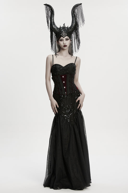 Punk Rave Morrigan Goth Magic Witch Horns Headpiece