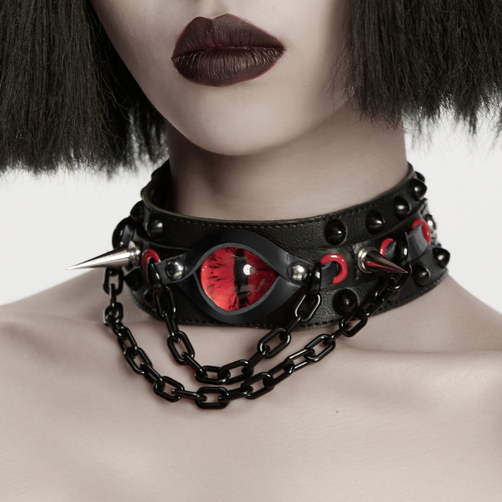 Close-up of Punk Demon’s Eye Choker front view