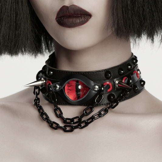 Close-up of Punk Demon’s Eye Choker front view