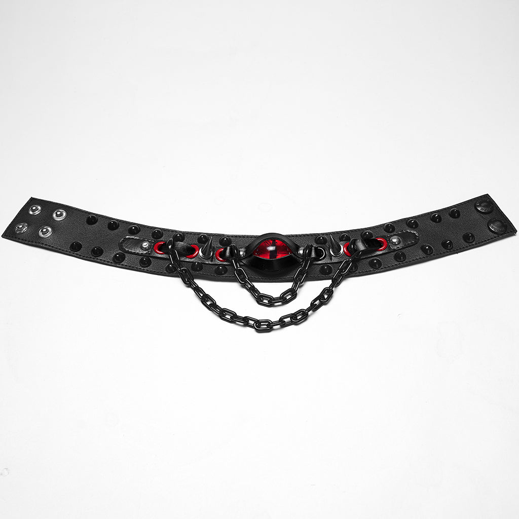 Black and red gothic demon collar flat lay again