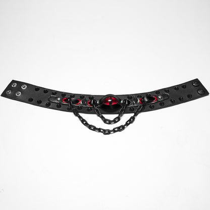 Black and red gothic demon collar flat lay again