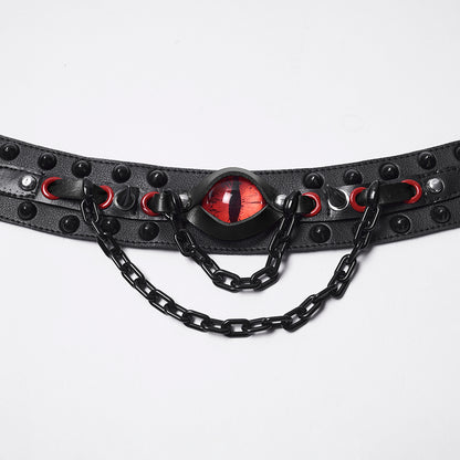 Black and red gothic demon collar flat lay