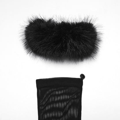 Punk Rave Fluffy Goth Gloves