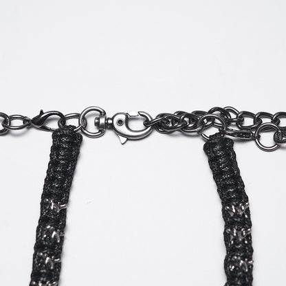 Punk Rave Doomsday Punk Snake-Wrapped Skull Necklace