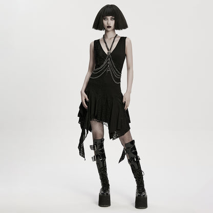 Punk Rave Doomsday Punk Snake-Wrapped Skull Necklace