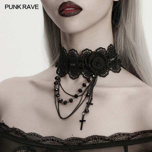 Punk Rave Melinoë Rose Beaded Choker
