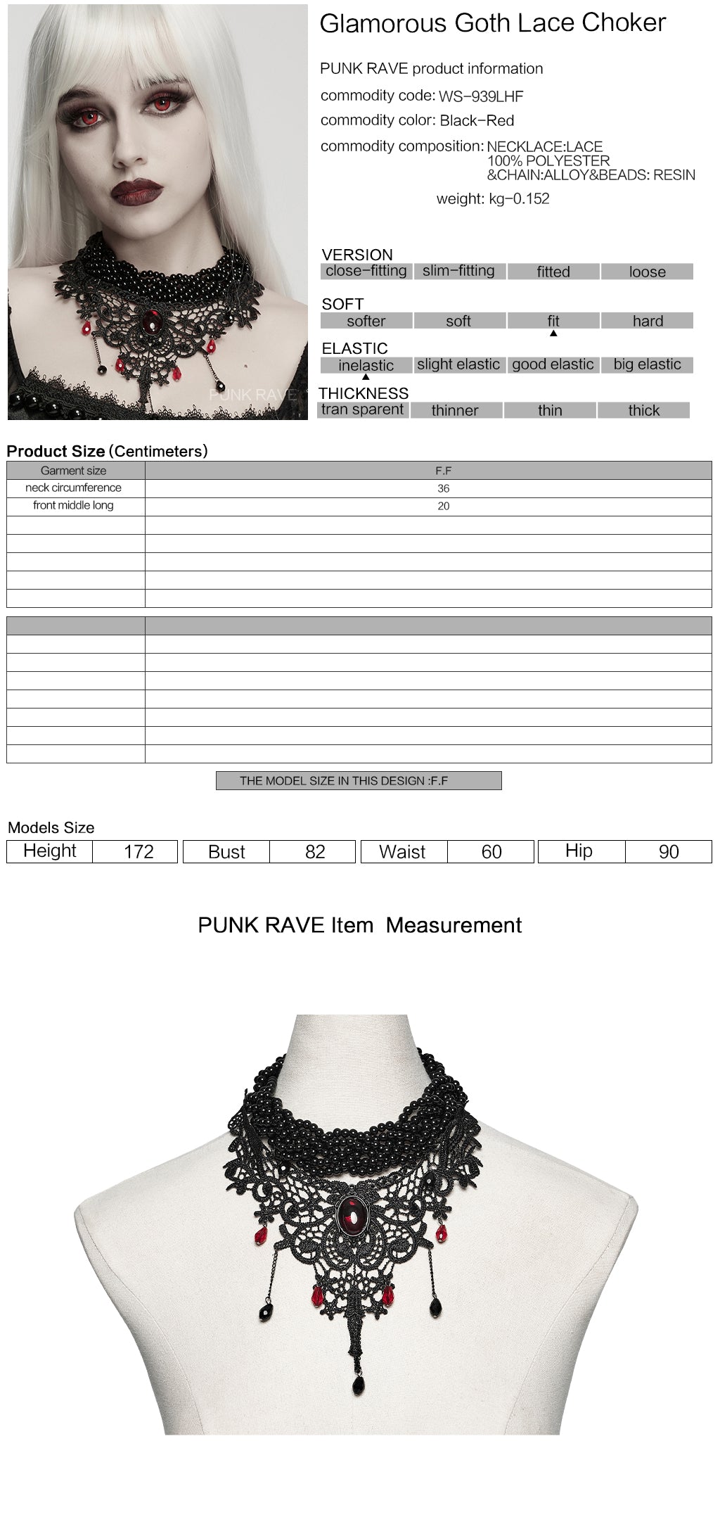 Punk Rave Carmilla Glamorous Goth Lace Choker