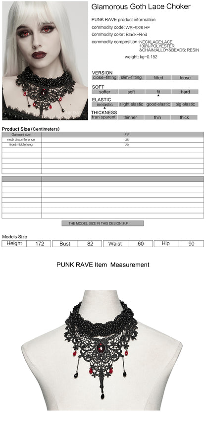 Punk Rave Carmilla Glamorous Goth Lace Choker