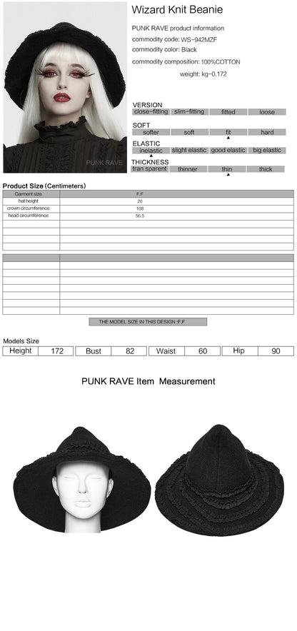 Punk Rave Hecate Wizard Knit Hat