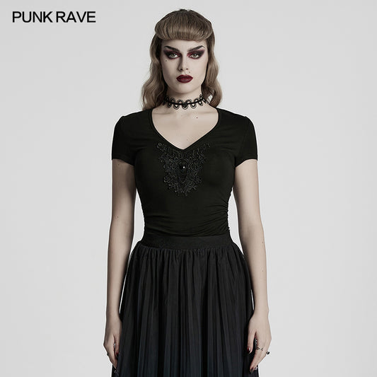 Punk Rave Armida V-neck T-shirt - Kate's Clothing