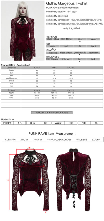 Punk Rave Isolde Embroidered Velvet Top