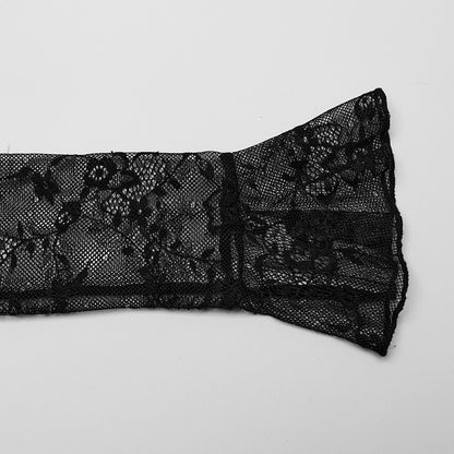 Punk Rave Bellona Lacey Gothic Top with Beaded Collar - Kate's Clothing