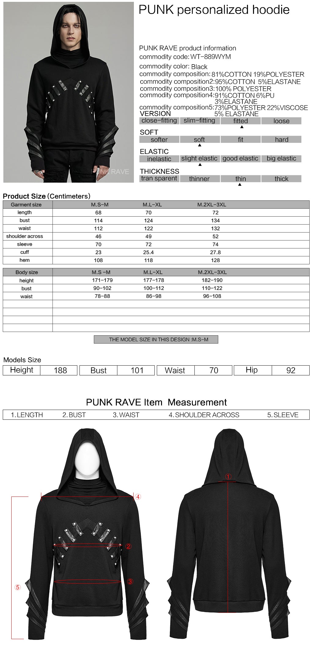 Punk Rave Ezra Mens Hoody - Kate's Clothing