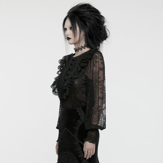 Punk Rave Demille Sequinned Lace Blouse