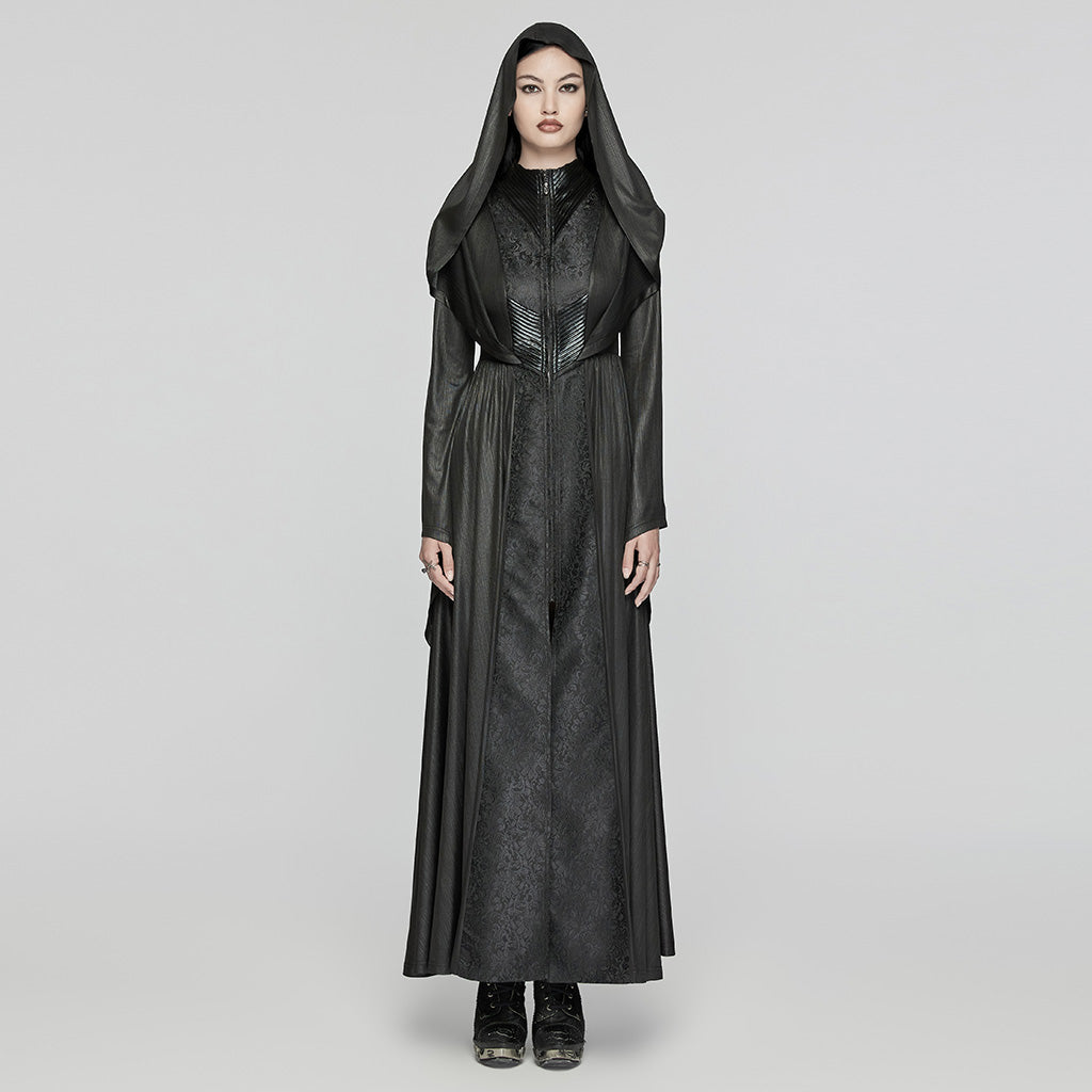Punk Rave Benilde Gothic Witchy Hooded Full Length Jacket - Kate's Clothing