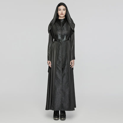 Punk Rave Benilde Gothic Witchy Hooded Full Length Jacket - Kate's Clothing