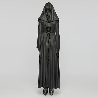 Punk Rave Benilde Gothic Witchy Hooded Full Length Jacket - Kate's Clothing
