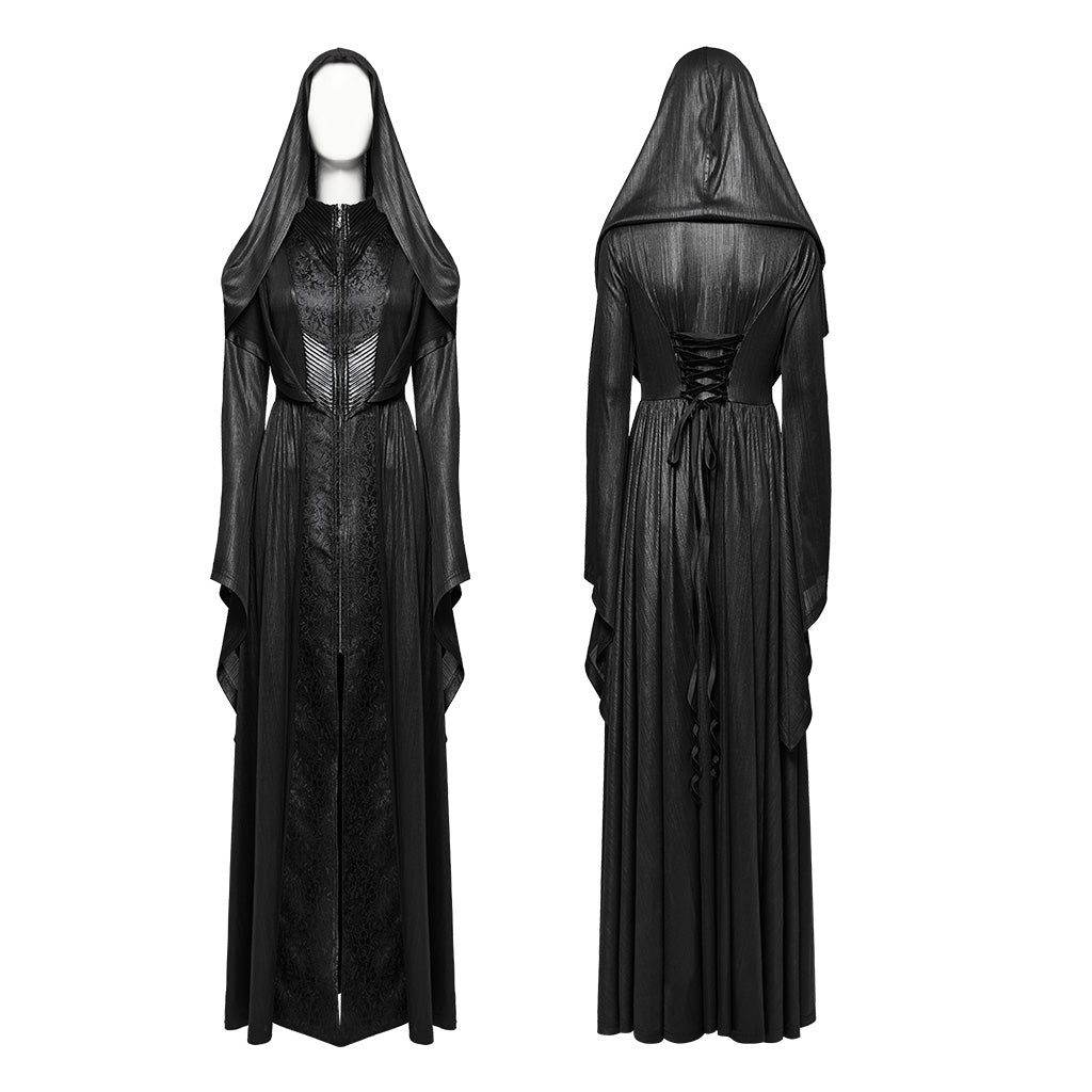 Punk Rave Benilde Gothic Witchy Hooded Full Length Jacket - Kate's Clothing