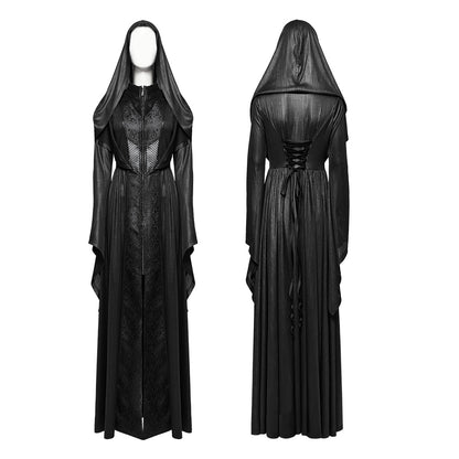 Punk Rave Benilde Gothic Witchy Hooded Full Length Jacket - Kate's Clothing