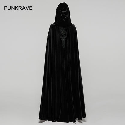 Punk Rave Goth Velvet Cloak – Black