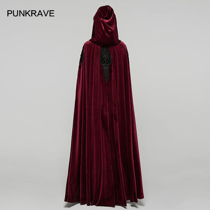 Punk Rave Seraphiel Goth Velvet Cloak – Red