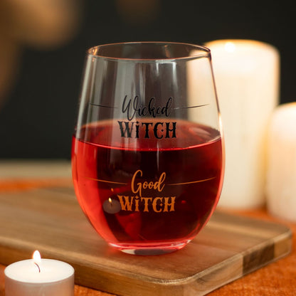 Gothic Gifts Wicked Witch Stemless Wine Glass - Kate's Clothing