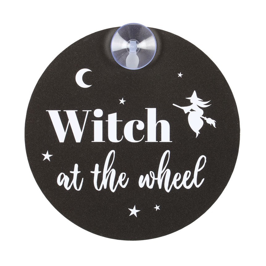 Gothic Gifts Witch at the Wheel Window Sign - Kate's Clothing