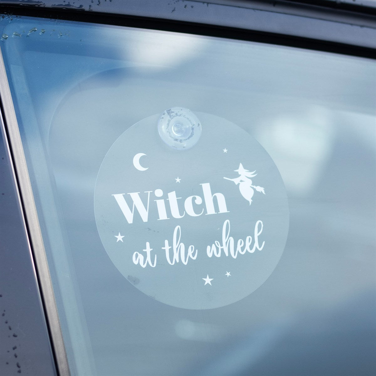 Gothic Gifts Witch at the Wheel Window Sign - Kate's Clothing