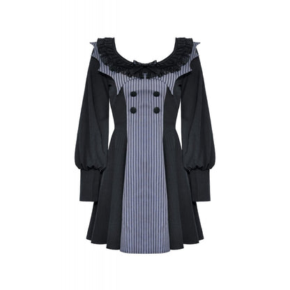 Dark In Love Wyetta Pinstripe Dress - Kate's Clothing